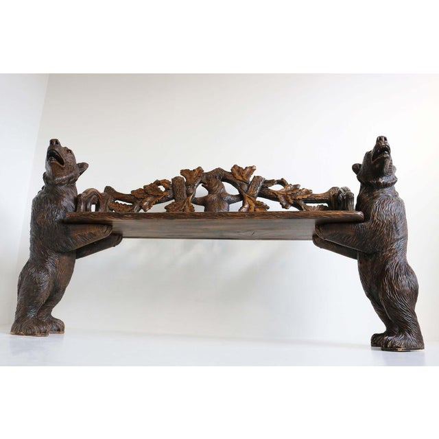 Antique Black Forest Hall Bench, 1890s For Sale - Image 11 of 15