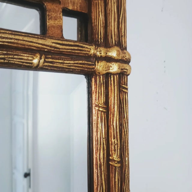 Wood Friedman Brothers Large Chinoiserie Wall Mirror For Sale - Image 7 of 12