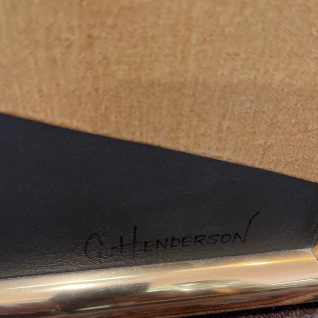 Textile Mid 20th Century Mid Century "G. Henderson" Canvas Painting For Sale - Image 7 of 8