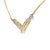 Contemporary 10K Yellow and White Gold 1/2 Cttw Princess Cut Diamond Channel-Set “V” Shape 18" Franco Chain Necklace (H-I Color, SI2-I1 Clarity) For Sale - Image 3 of 6