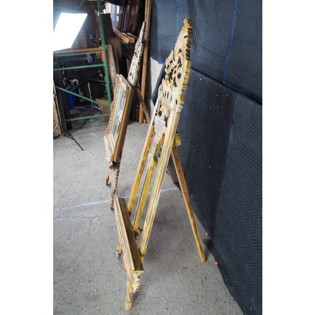 Baroque Rococo Revival Mahogany Artist Easel Adjustable Art Painting Display 64" For Sale - Image 11 of 11