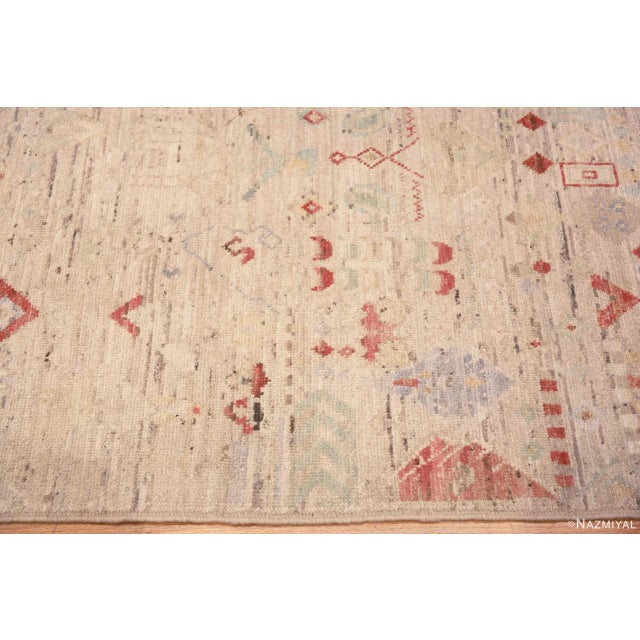 Tribal Nazmiyal Collection Rustic Tribal Geometric Contemporary Runner Rug For Sale - Image 3 of 4