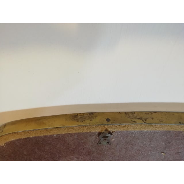 Vintage Mirror with Brass Frame, Italy, 1960s For Sale - Image 9 of 10