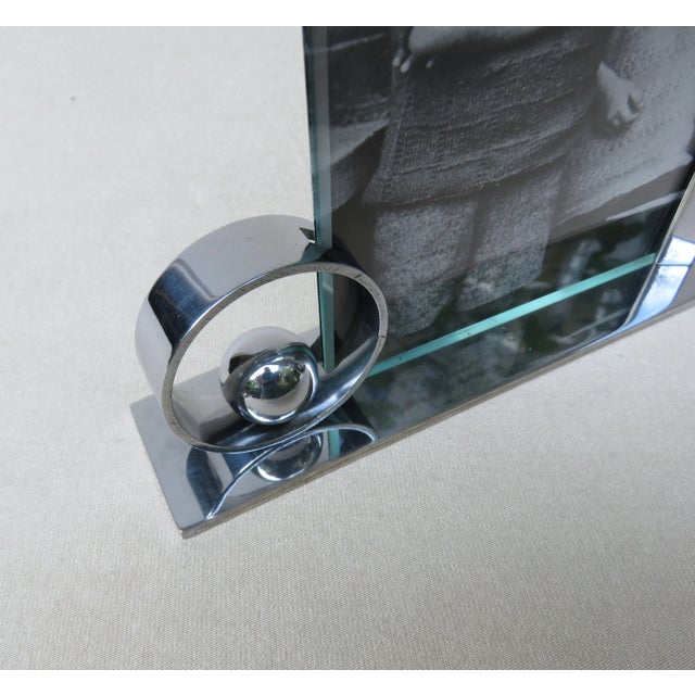 Silver Vintage Art Deco French Chrome Picture Frames For Sale - Image 8 of 17