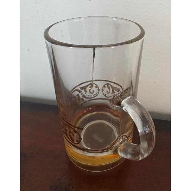 Glass Vintage Italian Gold Scroll Glass Mugs | Mid-Century Modern Barware | Set of Seven | Made in Italy For Sale - Image 7 of 9