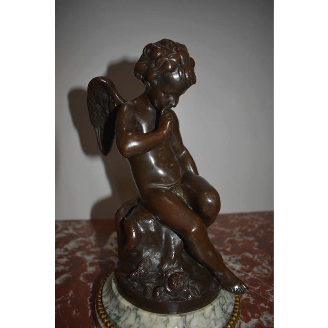 After E.M. Falconnet, Pensive Love, 1870, Bronze For Sale - Image 4 of 13