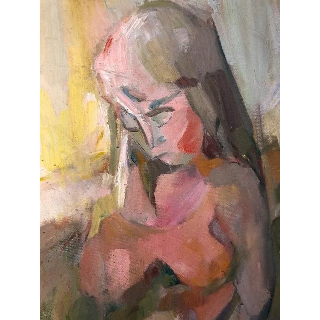 1960s Large Picasso Style Mid-Century Modern Oil on Board of Women For Sale - Image 5 of 13