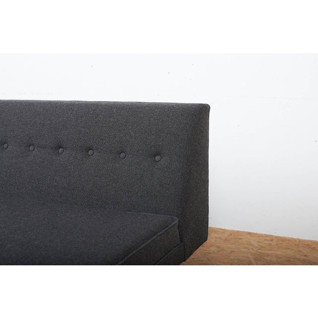 Metal Modular Seating Sofa in Black Lacquered Steel Frame and Square Chrome-Plated Legs by George Nelson & Associates for Herman Miller, 1955 For Sale - Image 7 of 12