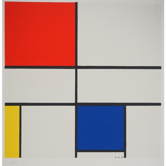 Piet Mondrian, Composition III in Red, Blue and Yellow, Signed Lithograph For Sale - Image 6 of 11