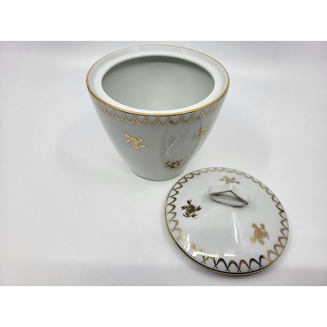 French Empire Style Porcelain Tea Service Decorated with Fine Gold from Sologne, 20th Century, Set of 15 For Sale - Image 17 of 18