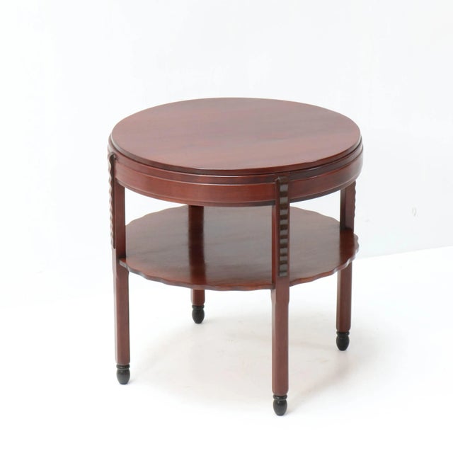 Art Deco Amsterdam School Mahogany Coffee Table by Fa. Drilling, Amsterdam, 1920s For Sale - Image 3 of 8