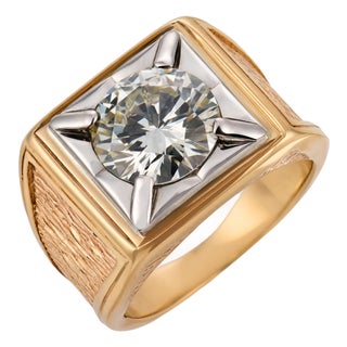 Vintage Gia 2.91 Carat Diamond 14k Yellow Gold Ring, Size 7.5 For Sale