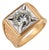 Vintage Gia 2.91 Carat Diamond 14k Yellow Gold Ring, Size 7.5 For Sale