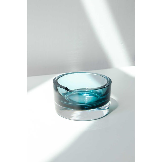 Blue Murano Sommerso Blue Crystal Ashtray, 1970s For Sale - Image 8 of 11