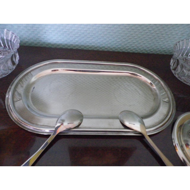 Jam/Honey Set in Glass and Treated Metal, 1970s, Set of 7 For Sale - Image 9 of 15