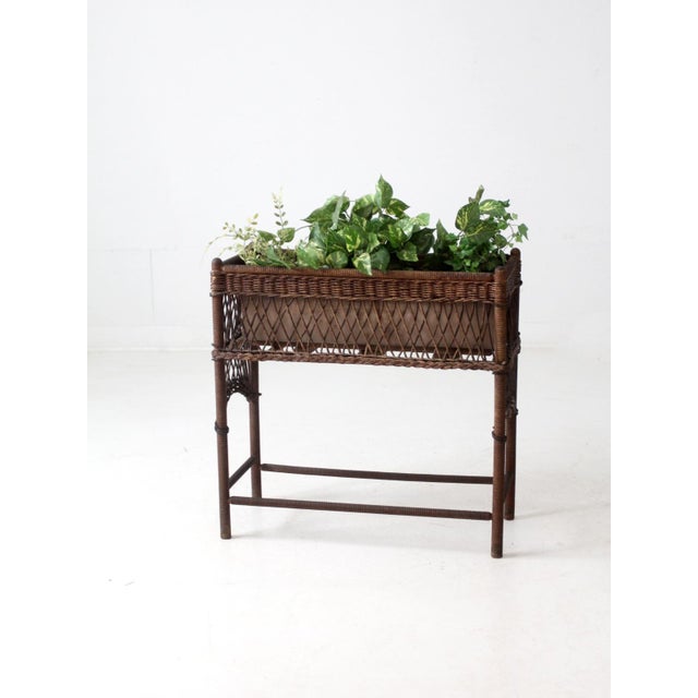 Antique Wicker Planter Stand For Sale - Image 11 of 12