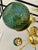 Green Italian Gold Chandelier Sputnik in Murano Glass Style Green "Balloton" For Sale - Image 8 of 9