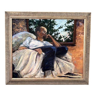 Late 20th Century Original Oil on Canvas, "Meditation", Don Zenas (American, 20th Century), Holland, Michigan For Sale