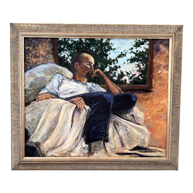 Late 20th Century Original Oil on Canvas, "Meditation", Don Zenas (American, 20th Century), Holland, Michigan For Sale
