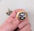 Blue Vintage 1950s Signed Crown Trifari Round Faux-Sapphire & Clear Baguettes Clip Earrings-2 Pieces For Sale - Image 8 of 9