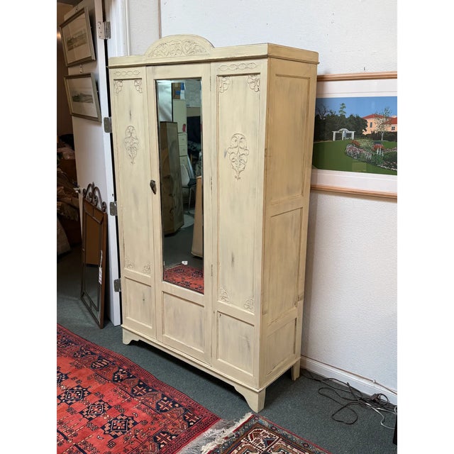 Provincial Armoire With Shelving, Ivory For Sale In San Francisco - Image 6 of 12