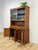 Vintage Hutch by Paine Furniture MCM China Cabinet, Parquet Doors, Glass Sliding For Sale - Image 11 of 18