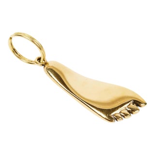 Carl Auböck Model #5735 Brass Foot Figurine Keyring For Sale
