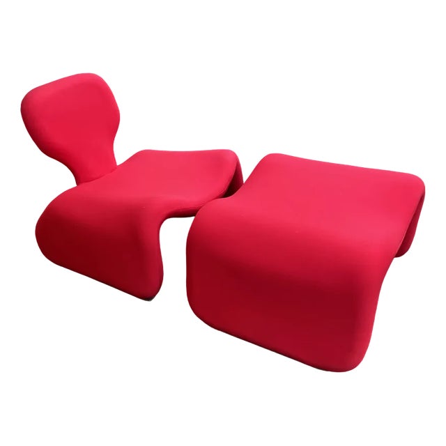 Set of Chair and Ottoman for Airborne by Olivier Mourgue from Djinn, 1960s For Sale