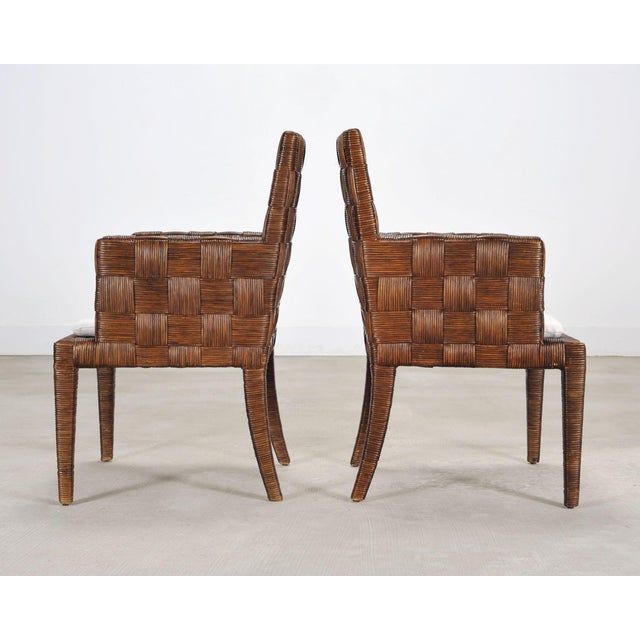 Coffee Set of Four John Hutton for Donghia Block Island Cane Armchairs For Sale - Image 8 of 18