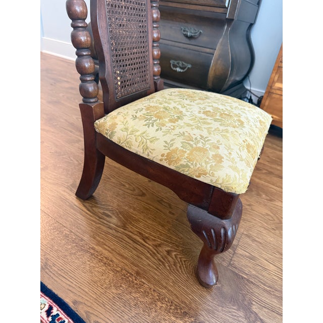 1970s American Drew Bicentennial “Tree of Promise” Cane-Back ShinWarmer Chair For Sale - Image 4 of 10
