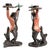 Candlestick Pair - Large Antique Hand Painted Bronze Frogs For Sale - Image 13 of 18