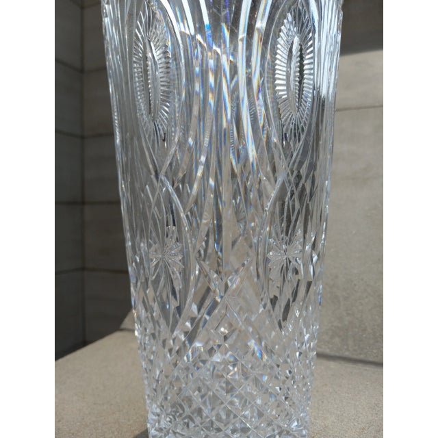 1980s Waterford Master Cutter Peacock Feather Pattern Vase Chairish