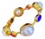 Bochic “Capri” Vintage Ruby, Blue Opal & South Sea Pearl Bangle in 18K Gold & Silver For Sale