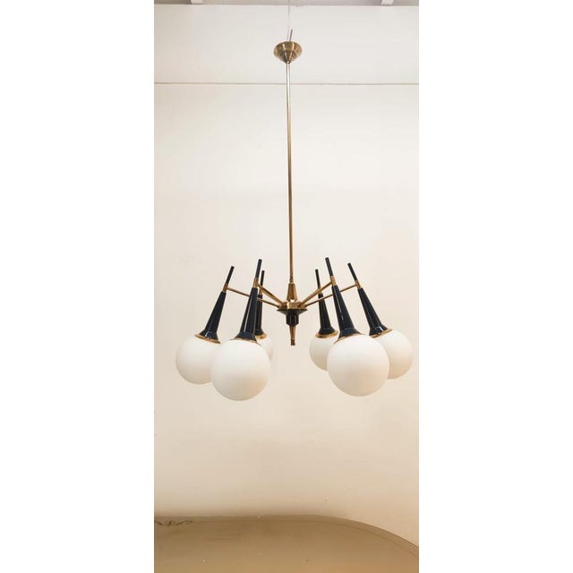 Sputnik Chandelier with Globes For Sale - Image 11 of 16