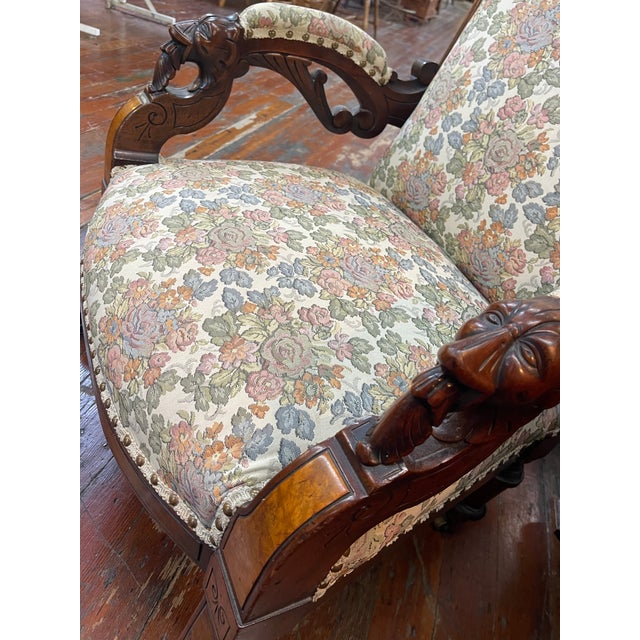 Early 20th Century Renaissance Revival Carved Walnut Lion Armchair For Sale - Image 4 of 5