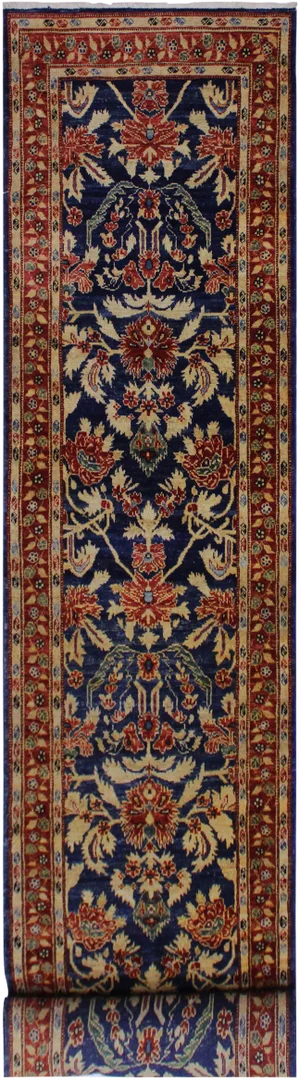 1980s Vintage Hand-Knotted Wool Rug - 2′8″ × 12′8″