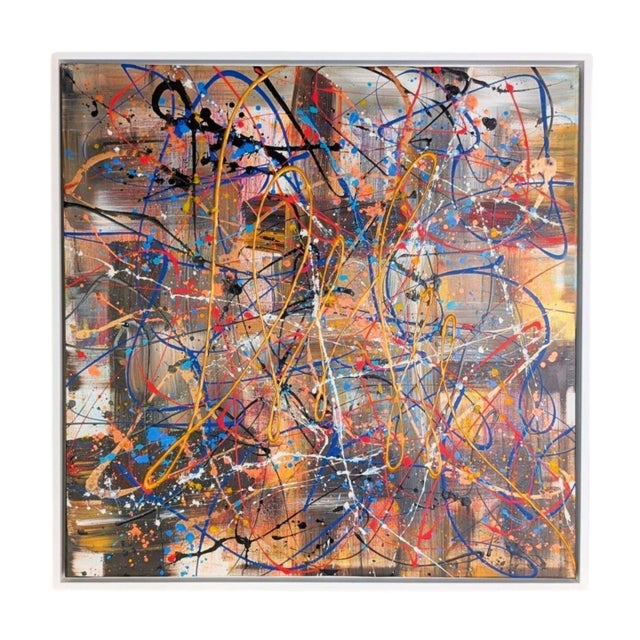 Kim Dieu, Modern Abstract Composition, Acrylic on Canvas, Framed For Sale - Image 4 of 4