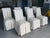 Late 20th Century Vintage Designmaster Skirted Parsons Chairs With Bow Tie Backs, Set of 7 For Sale - Image 5 of 14