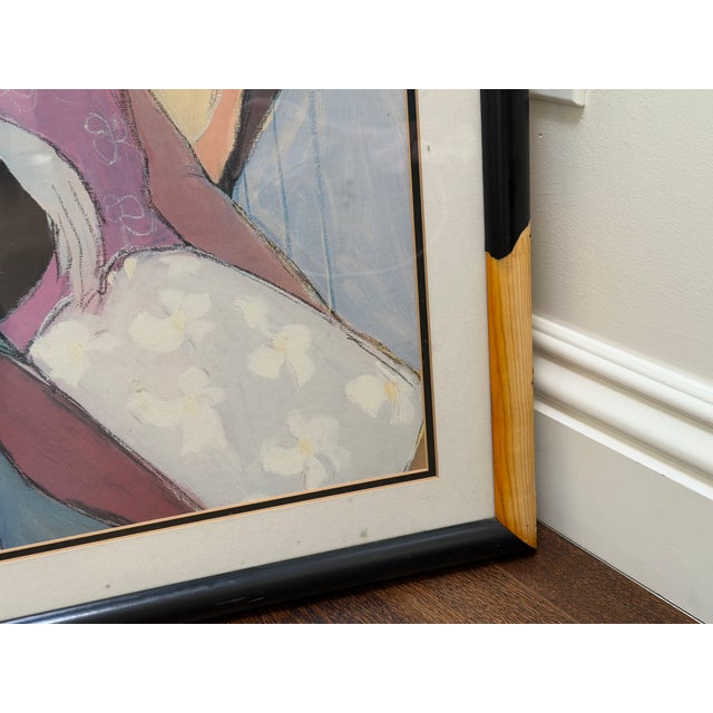 Figurative Itzchak Tarkay “In the Lounge” Framed Lithograph Print 24x52 Large Wall Art For Sale - Image 3 of 6