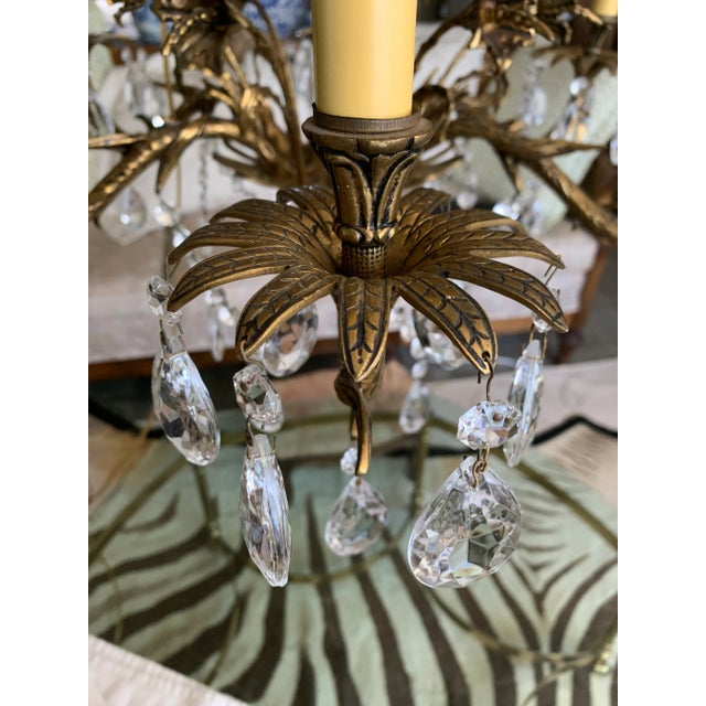 Vintage Cast Brass Rustic European Chandelier For Sale In Palm Springs - Image 6 of 12