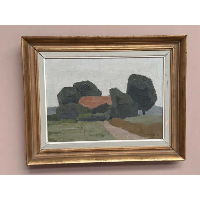 William Fleetwood, House and Trees, 1951, Oil on Canvas, Framed For Sale - Image 8 of 11