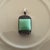Art Deco Art Deco Style Rectangular Sterling Silver Pendant With Green Gemstone Surrounded by Marcasite For Sale - Image 3 of 3