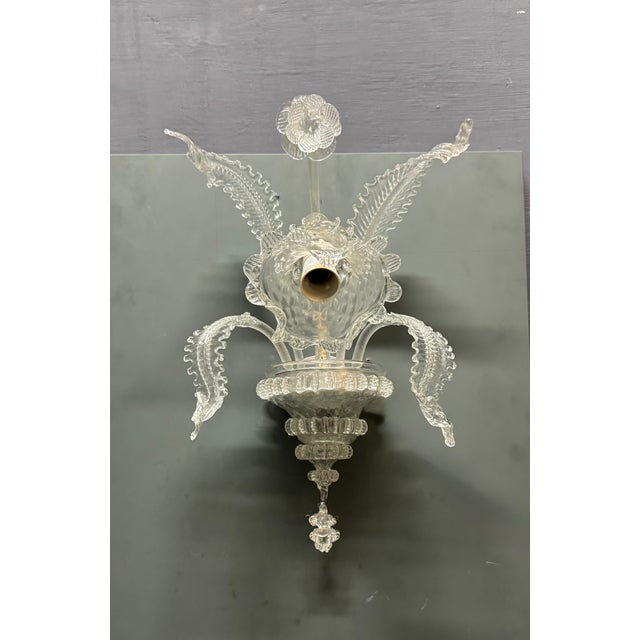 Vintage Venetian Murano Glass Wall Sconces, 1970s, Set of 2 For Sale - Image 4 of 13