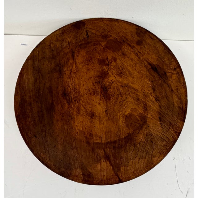 Antique Burl Wood Lazy Susan / Turntable – 13” Diameter For Sale In Orlando - Image 6 of 6