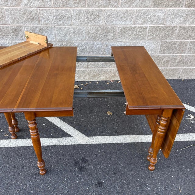 Vintage Thomasville Bay Colony Collection Traditional Solid Cherry Drop Leaf Gate Leg Extension Dining Table For Sale - Image 10 of 12