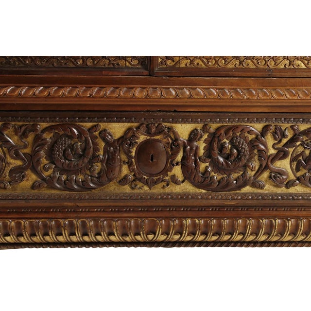 Wood 1800's Monumental, French Rena. Revival, Carved, Mirrored 96” Armoire!! For Sale - Image 7 of 11