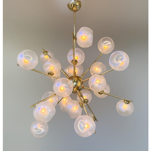 Fabio Ltd 21st Century Opaline Sputnik Chandelier by Fabio LTD For Sale - Image 4 of 5