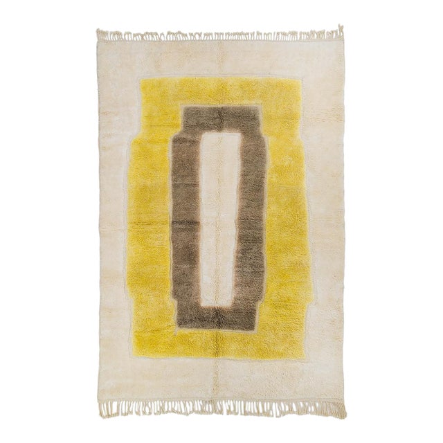 Premium Hand-Knotted Moroccan Wool Rug | 9'9" X 6'7" | One of a Kind For Sale