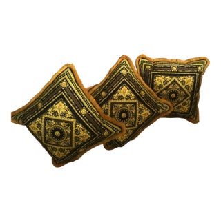 Italian Cistom Made Versace Pillows - Set of 3 For Sale