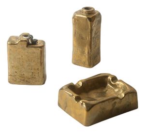 Vintage Brutalist Bronze Desk Set, 1960s, Set of 3